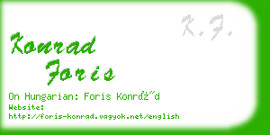 konrad foris business card